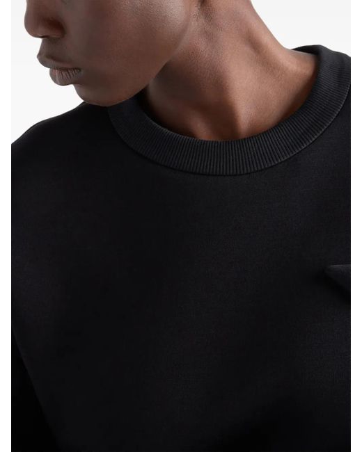 Prada Black Embossed Logo Sweatshirt