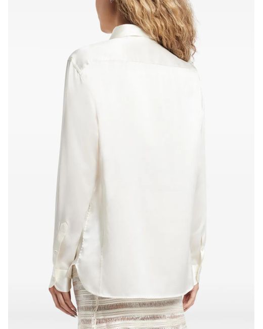 Tom Ford White Long-Sleeve Silk Shirt