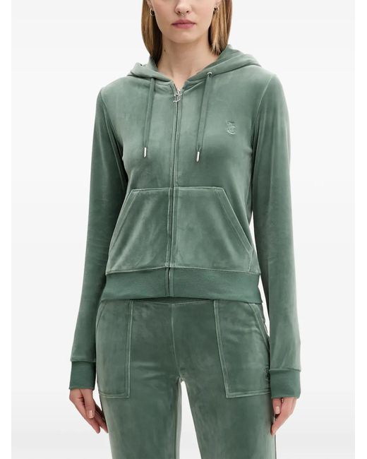 Juicy Couture Green Zip-Fastening Front-Pockets Hoodie