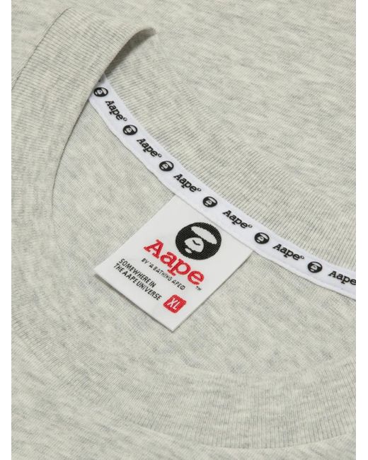 Aape By A Bathing Ape Gray Camouflage-Logo T-Shirt for men