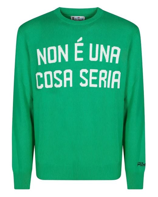 Mc2 Saint Barth Green Crew-Neck Sweater for men