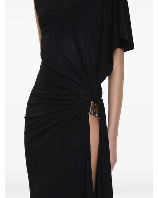 Christopher Esber Black Bezel Quartz Draped Tank Maxi Dress