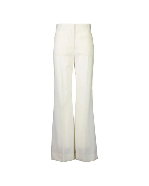 Victoria Beckham White Alina Wide-Leg Trousers