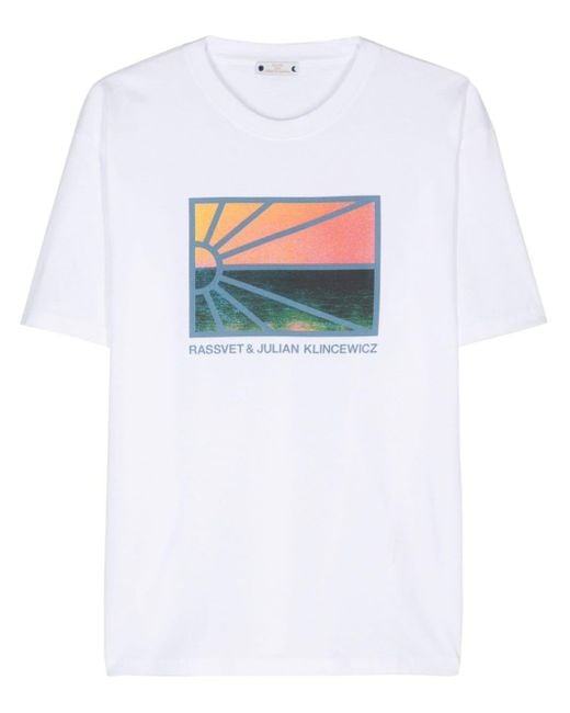 Graphic-print cotton T-shirt Rassvet (PACCBET) de hombre de color White