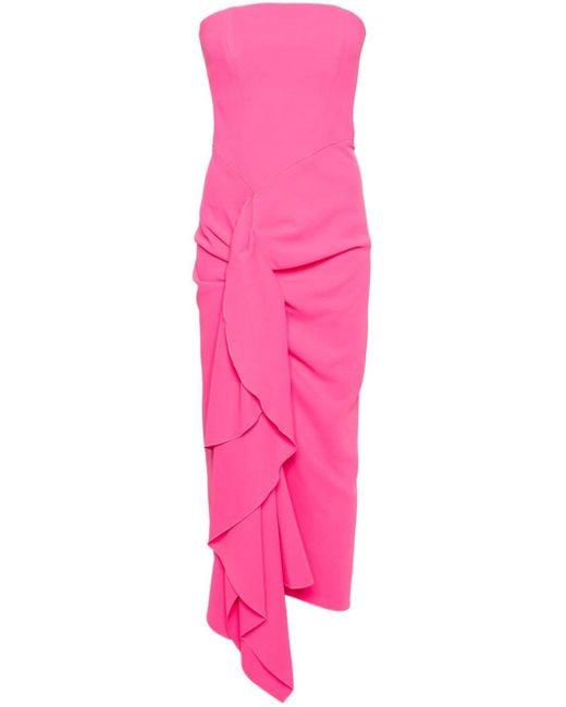 Robe The Thalia à coupe mi-longue Solace London en coloris Pink