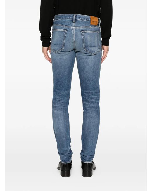 Tom Ford Blue Belt-Loop Pocket Jeans for men
