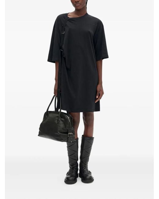 Ann Demeulemeester Strap-detail Brushed-jersey Dress Black