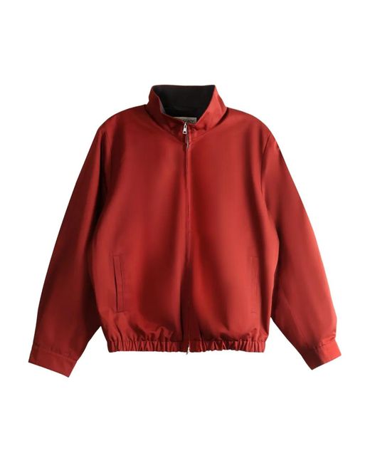Our Legacy Red Casino Zip-Up Bomber Jacket for men