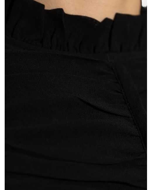 AllSaints Black Leila Ruffled Long-Sleeve Midi Dress