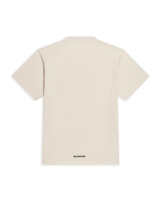 Balenciaga White Logo-print Cotton T-shirt