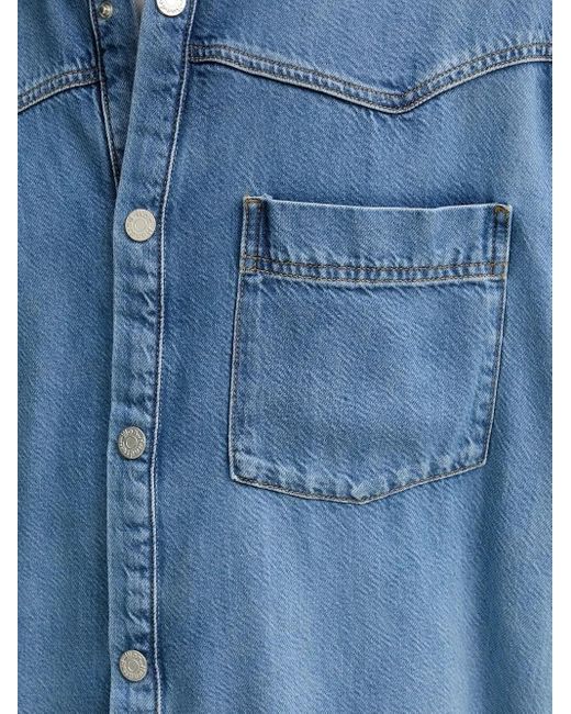 Camicia Denim Con Applicazione di Won Hundred in Blue da Uomo