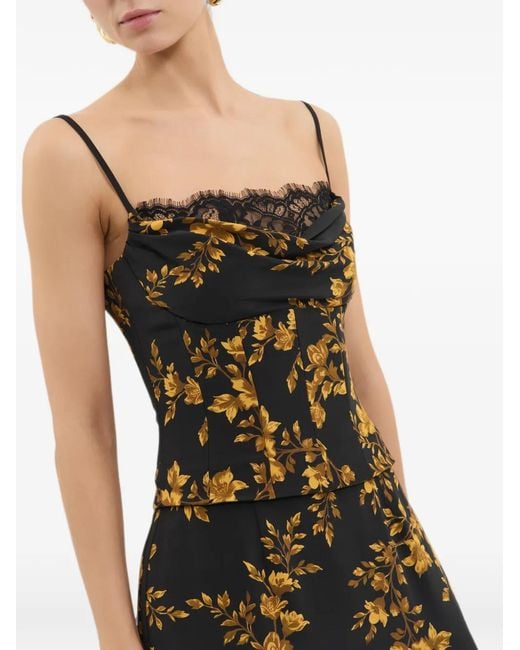 Rebecca Vallance White Gilded Floral Maxi Dress
