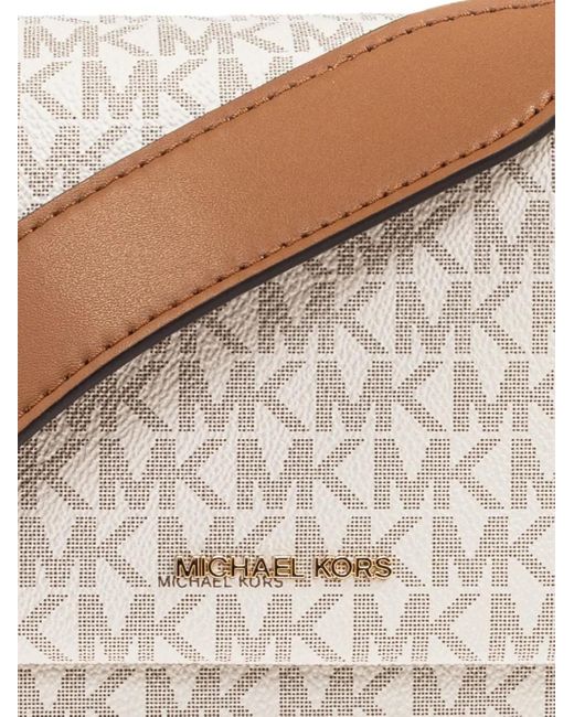 Michael Kors Natural Monogram Flap Shoulder Bag