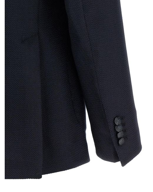 Tagliatore Blue Peak-Lapel Blazer for men
