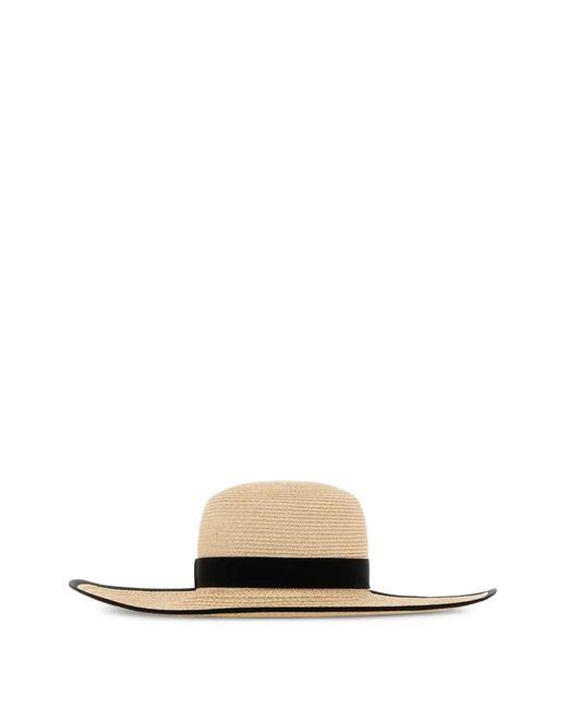 Agnona White Hemp Ribbon Hat