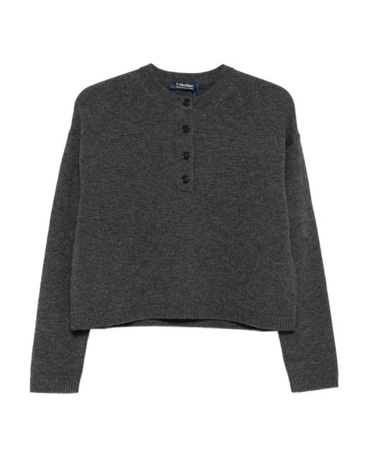 Max Mara Black Pullover mit Knopfleiste