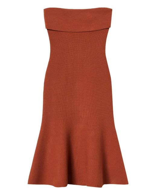 Twinset ストラップレス フレアドレス Red