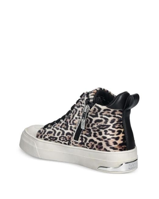 DKNY Black Leopard-Print Sneakers