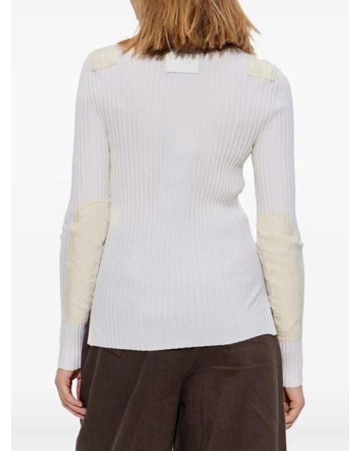 Helmut Lang Geribbelde Top in het White