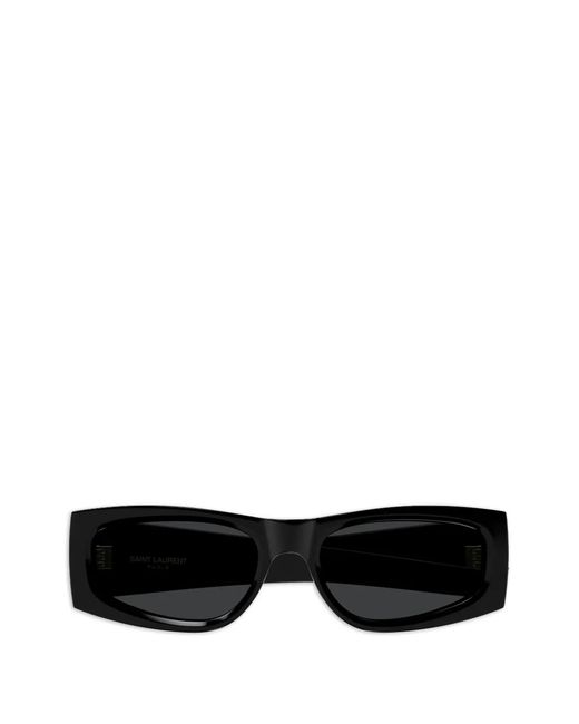 Saint Laurent Black Logo-Plaque Sunglasses
