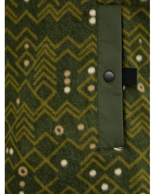 Haglöfs Green Mora Button-Down Patterned Sweatshirt for men
