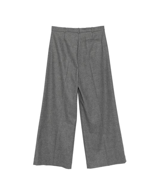Pinko Gray Check-Pattern Trousers
