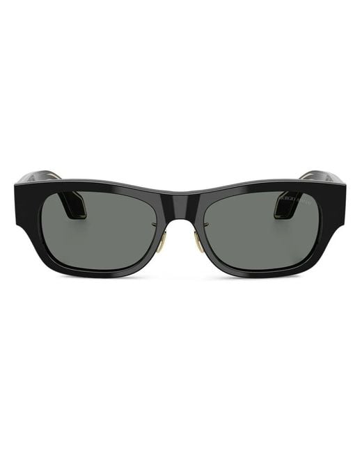 Giorgio Armani Black Rectangle-Frame Sunglasses for men