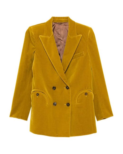 Blazé Milano Yellow Velvet Blazer