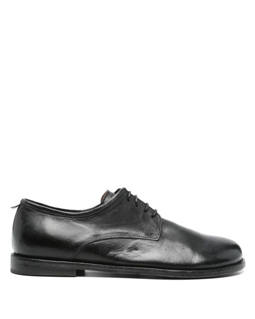 Moma Black Leather Derby Shoes for men