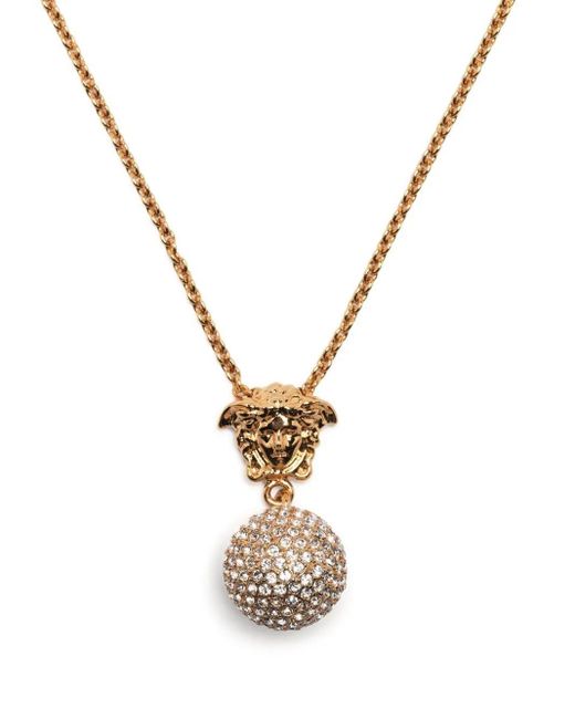 Versace Metallic Medusa Crystal-Embellished Necklace
