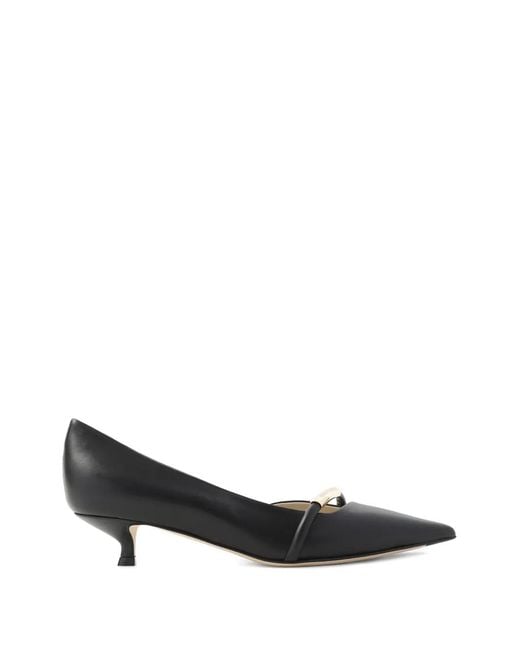 Giorgio Armani Black Point-Toe Strap Pumps