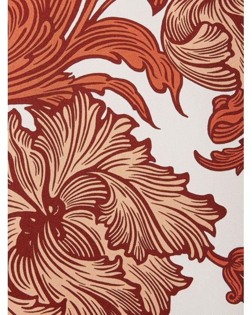 LaDoubleJ Red Swing Seidenkleid mit botanischem Print