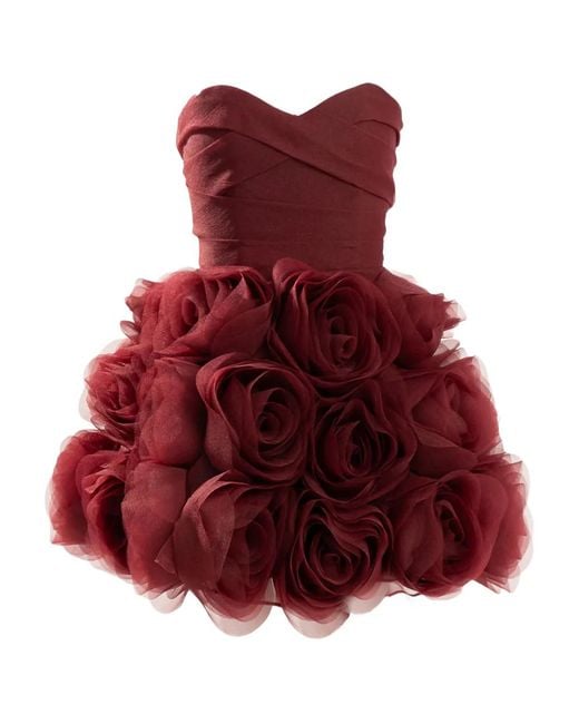 Ana Radu Red Strapless Mini Dress