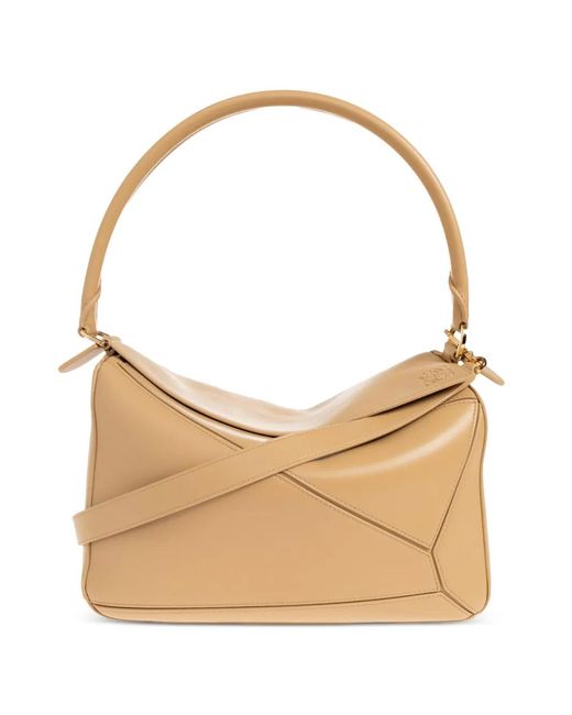 Loewe Natural Medium Featherlight Puzzle Leather Tote Bag