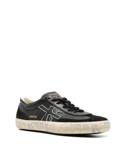 Premiata White David Suede Sneakers