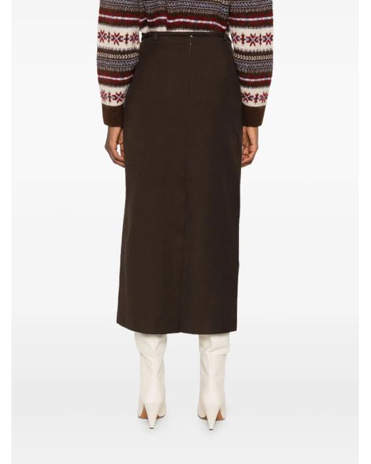 DUNST ラップスカート Brown