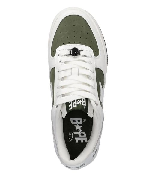A Bathing Ape White Bape Sta #6 L Panelled Sneakers