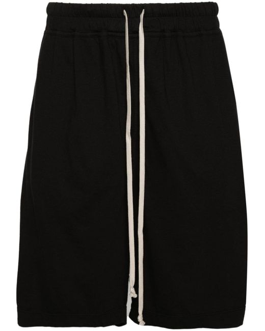 Rick Owens Black Long Boxers Cotton Shorts for men