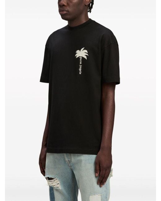 Palm Angels Black The Palm Cotton T-shirt for men