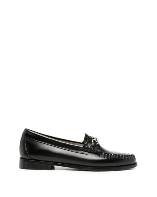 G.H.BASS Black Lianna Horsebit Leather Loafers