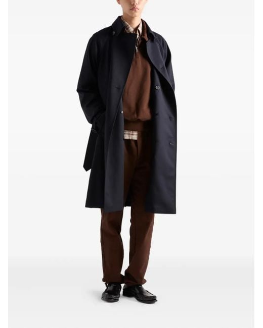 Prada Brown Drawstring-Hem Cotton Trousers for men