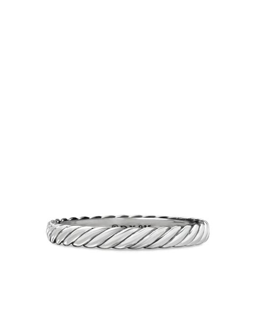 David Yurman White Sterling Cable Collectibles Stack Ring (3Mm)