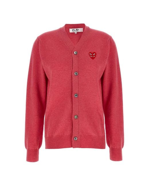 COMME DES GARÇONS PLAY Red Double Emblem Cardigan