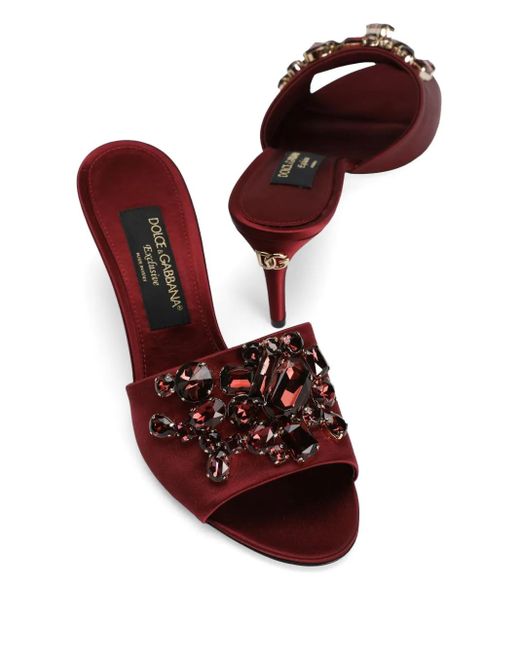 Dolce & Gabbana Red 60Mm Crystal-Embellished Sandals