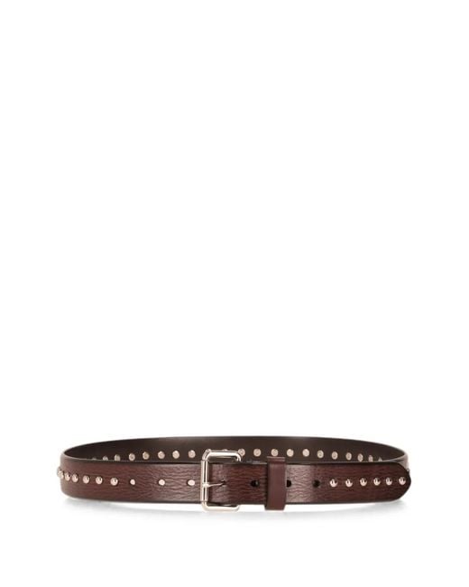 P.A.R.O.S.H. White Stud-Embellished Leather Belt