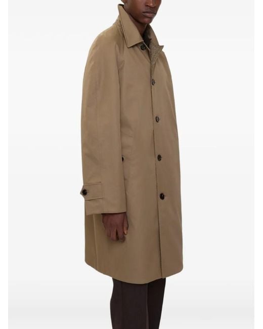 Burberry Brown Long Herringbone Wool Dual Car Coat for men