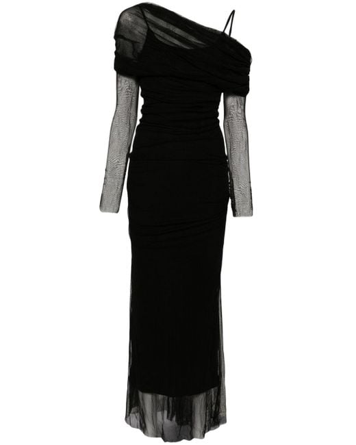Christopher Esber Black Veiled Silk Maxi Dress