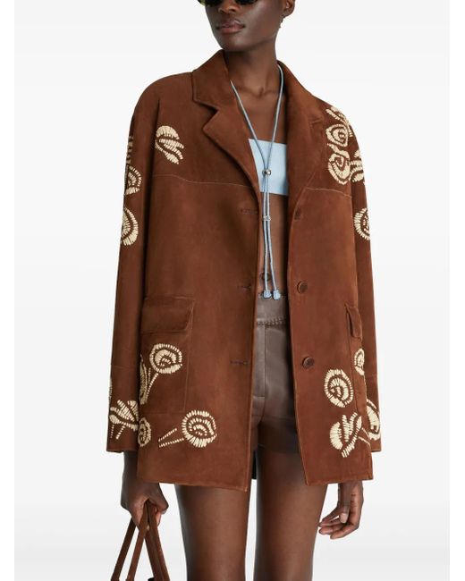 Ermanno Scervino スエード シングルジャケット Brown