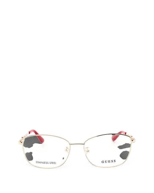 Guess White Square-Frame Glasses