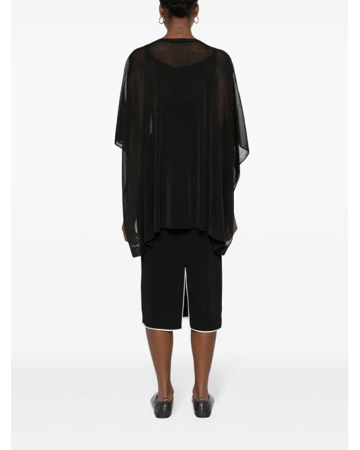 Fabiana Filippi Black Semi-Sheer Knitted Cape
